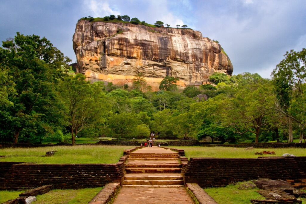 A view of the majestic Sigiriya Rock Fortress in Sri Lanka